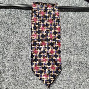 Christian Dior Monsieur Geometric NeckTie Vintage USA Made Square AOP Preppy